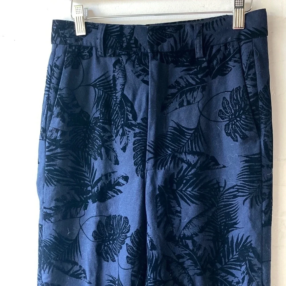 Alexander Wang Velvet Embossed Tropical Leaf Trousers